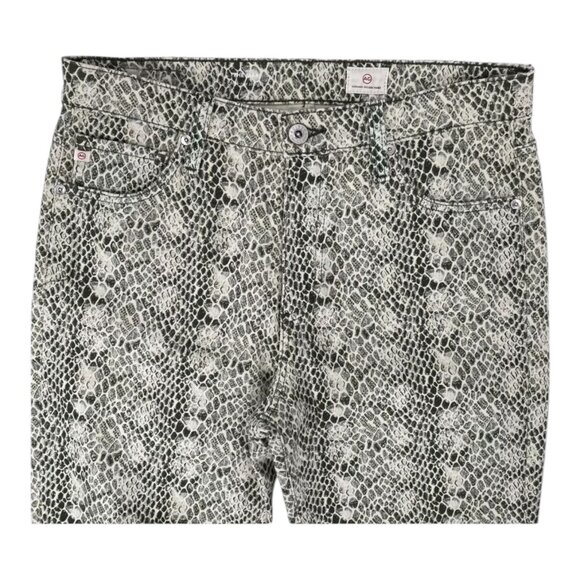 Adriano Goldschmied High-Rise Straight Snake Print Cropped Jeans Size 30 - Picture 5 of 10